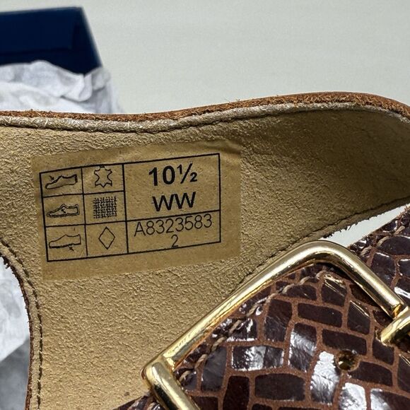 SAS Laguna Weave Henna Sandals Womens 10.5 W Wide Brown Croc Print Strappy - Picture 14 of 14